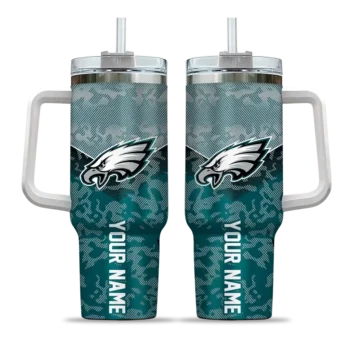 custom philadelphia eagles chevron stripe green curved tumbler best selling.webp
