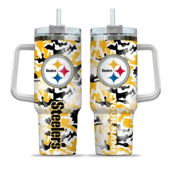 custom pittsburgh steelers camo mashup gold white curved tumbler best selling.webp