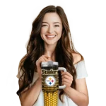 custom pittsburgh steelers hex texture gold curved tumbler best selling.webp