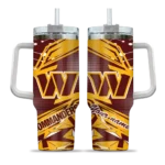 custom washington commanders abstract paths burgundy curved tumbler best selling.webp