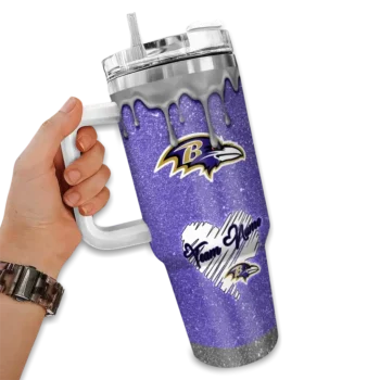 customized baltimore ravens heart helmet motif purple curved tumbler fashion forward.webp