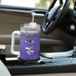 customized baltimore ravens heart helmet motif purple curved tumbler best selling.webp