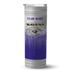 customized baltimore ravens swirl texture purple skinny tumbler best selling.webp