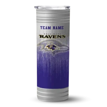 customized baltimore ravens swirl texture purple skinny tumbler best selling.webp