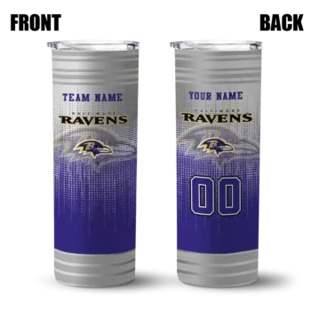 customized baltimore ravens swirl texture purple skinny tumbler fashion forward.webp