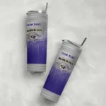 customized baltimore ravens swirl texture purple skinny tumbler best selling.webp