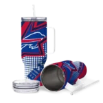 customized buffalo bills arrow burst blue curved tumbler best selling.webp