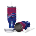 customized buffalo bills chevron stripe blue curved tumbler best selling.webp