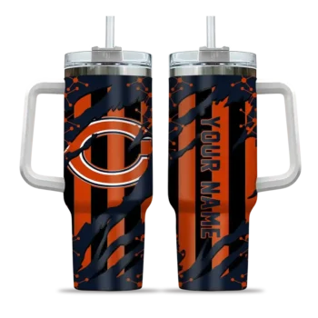 customized chicago bears claw cut blue black curved tumbler best selling.webp