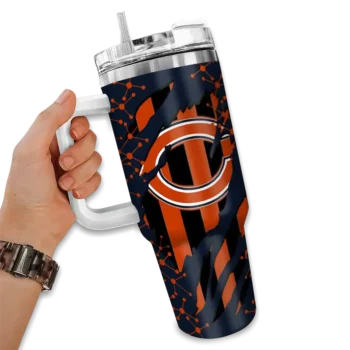 customized chicago bears claw cut blue black curved tumbler fashion forward.webp