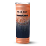 customized chicago bears swirl texture blue skinny tumbler best selling.webp