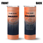 customized chicago bears swirl texture blue skinny tumbler best selling.webp