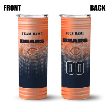 customized chicago bears swirl texture blue skinny tumbler fashion forward.webp