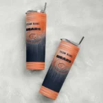 customized chicago bears swirl texture blue skinny tumbler best selling.webp