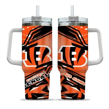 customized cincinnati bengals abstract paths orange curved tumbler best selling.webp