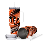 customized cincinnati bengals abstract paths orange curved tumbler best selling.webp