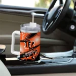 customized cincinnati bengals abstract paths orange curved tumbler best selling.webp