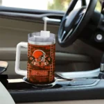 customized cleveland browns honey streaks brown curved tumbler best selling.webp
