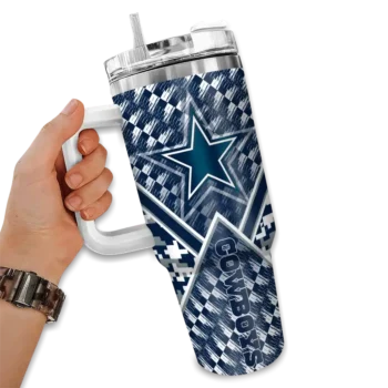 customized dallas cowboys chevron angle blue curved tumbler fashion forward.webp