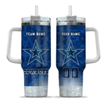 customized dallas cowboys geometric prism blue curved tumbler best selling.webp