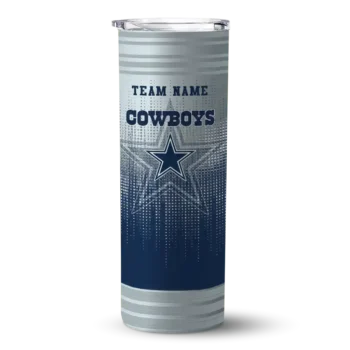 customized dallas cowboys swirl texture blue skinny tumbler best selling.webp