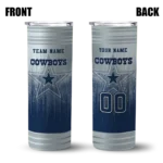 customized dallas cowboys swirl texture blue skinny tumbler best selling.webp