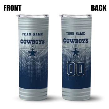 customized dallas cowboys swirl texture blue skinny tumbler fashion forward.webp