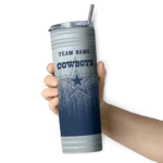 customized dallas cowboys swirl texture blue skinny tumbler best selling.webp