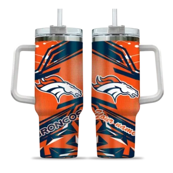 customized denver broncos abstract paths orange curved tumbler best selling.webp