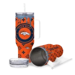 customized denver broncos bullseye drips orange curved tumbler best selling.webp