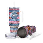 customized denver broncos marbled stripes orange curved tumbler best selling.webp