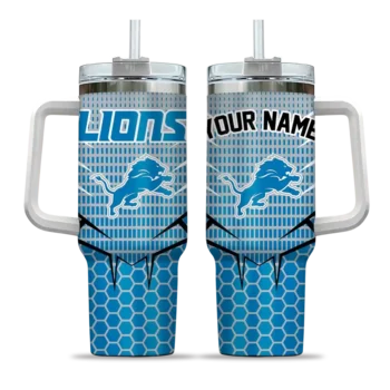 customized detroit lions hex texture blue curved tumbler best selling.webp