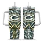 customized green bay packers chevron angle green curved tumbler best selling.webp