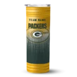 customized green bay packers swirl texture green skinny tumbler best selling.webp