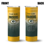customized green bay packers swirl texture green skinny tumbler best selling.webp