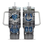 customized indianapolis colts superman shield blue gray curved tumbler best selling.webp