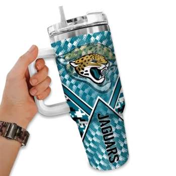 customized jacksonville jaguars chevron angle teal curved tumbler fashion forward.webp