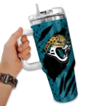 customized jacksonville jaguars claw cut teal black curved tumbler best selling.webp