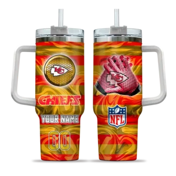 customized kansas city chiefs marbled stripes red curved tumbler best selling.webp