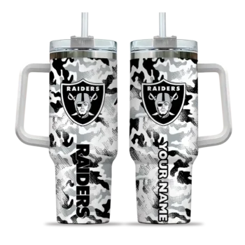 customized las vegas raiders camo mashup black white curved tumbler best selling.webp