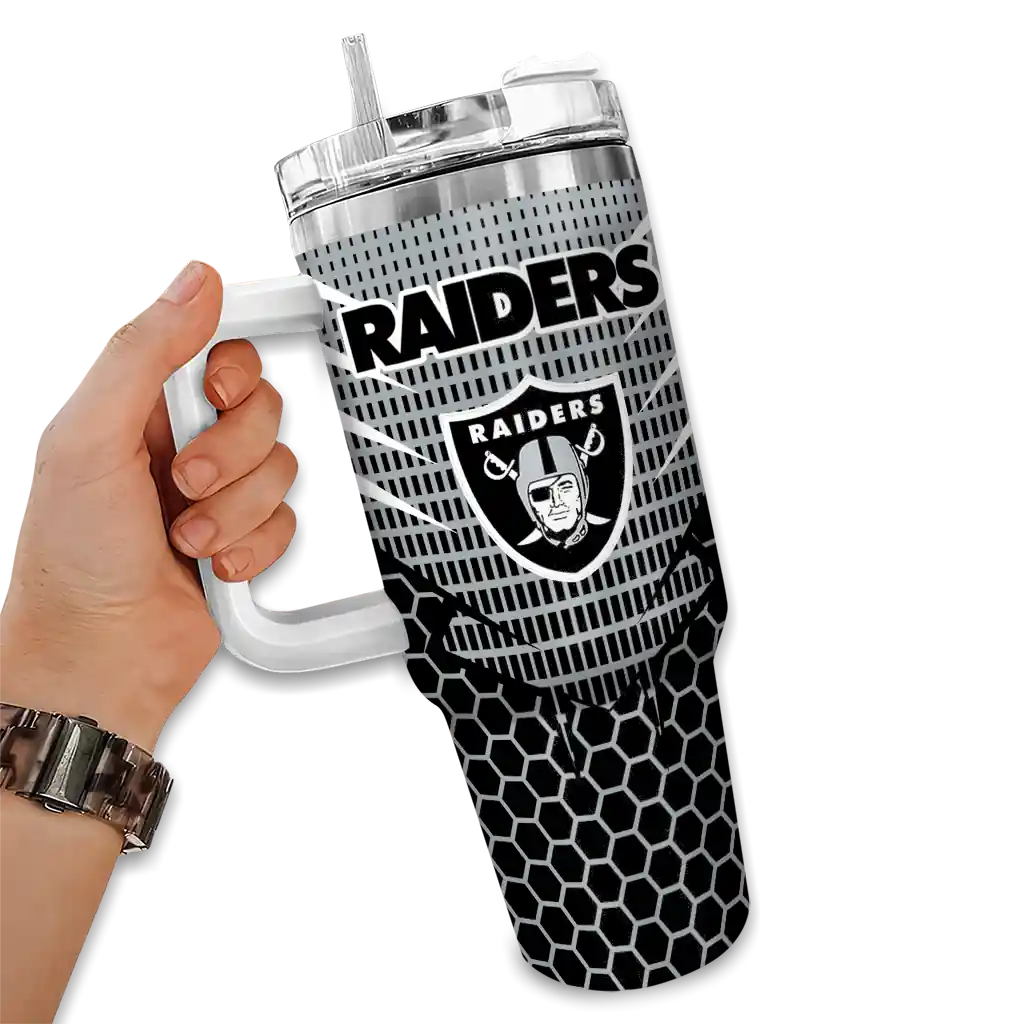 customized las vegas raiders hex texture black curved tumbler fashion forward.webp customized las vegas raiders hex texture black curved tumbler fashion forward.webp