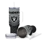customized las vegas raiders hex texture black curved tumbler best selling.webp