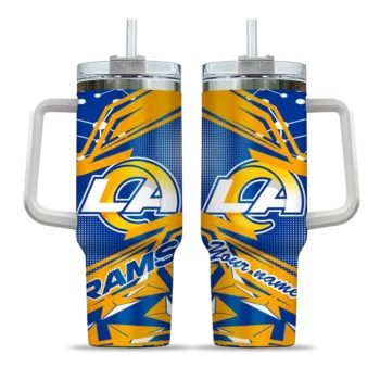 customized los angeles rams abstract paths blue curved tumbler best selling.webp