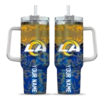 customized los angeles rams chevron stripe blue curved tumbler best selling.webp