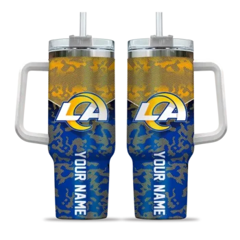 customized los angeles rams chevron stripe blue curved tumbler best selling.webp