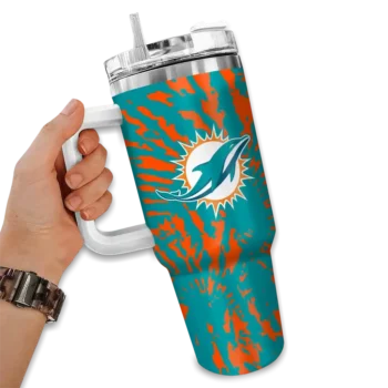 customized miami dolphins burst swirl aqua curved tumbler fashion forward.webp
