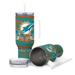 customized miami dolphins honey streaks aqua curved tumbler best selling.webp