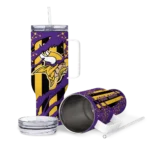 customized minnesota vikings claw cut purple black curved tumbler best selling.webp