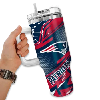 customized new england patriots abstract paths blue curved tumbler fashion forward.webp