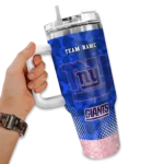 customized new york giants geometric prism blue curved tumbler best selling.webp